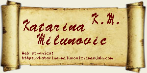 Katarina Milunović vizit kartica